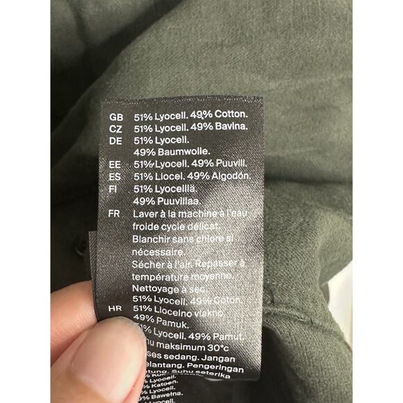 COS Mens Button Down Relaxed Long Sleeve Forest Green Casual Soft Shirt Sz XL - Picture 4 of 6